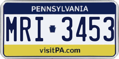 PA license plate MRI3453
