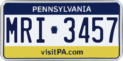 PA license plate MRI3457