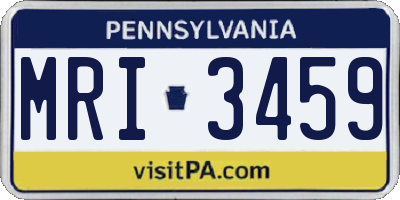 PA license plate MRI3459