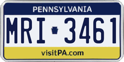 PA license plate MRI3461