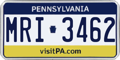 PA license plate MRI3462