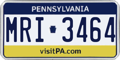 PA license plate MRI3464