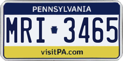PA license plate MRI3465
