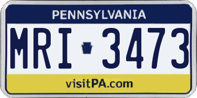 PA license plate MRI3473