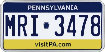 PA license plate MRI3478