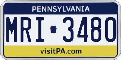 PA license plate MRI3480