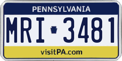 PA license plate MRI3481