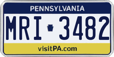 PA license plate MRI3482
