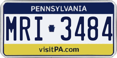 PA license plate MRI3484