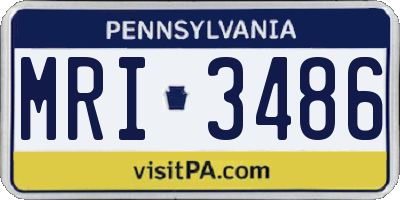 PA license plate MRI3486