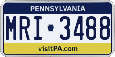 PA license plate MRI3488