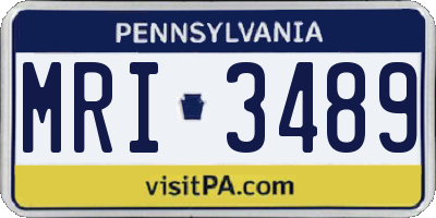 PA license plate MRI3489