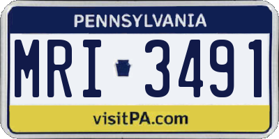 PA license plate MRI3491