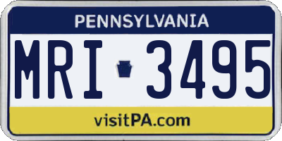 PA license plate MRI3495