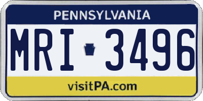 PA license plate MRI3496