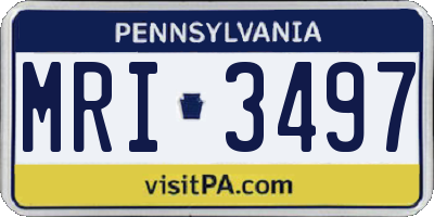 PA license plate MRI3497