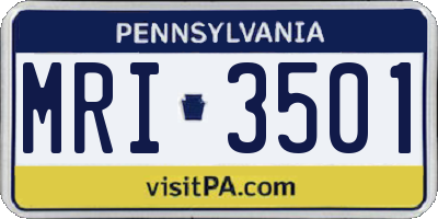 PA license plate MRI3501