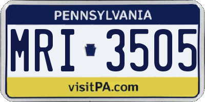 PA license plate MRI3505
