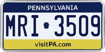 PA license plate MRI3509