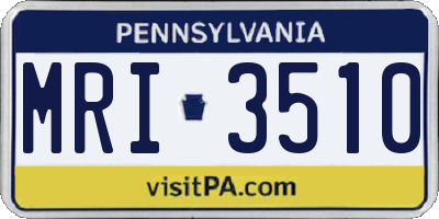 PA license plate MRI3510