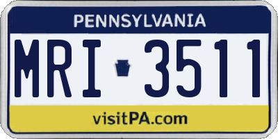 PA license plate MRI3511