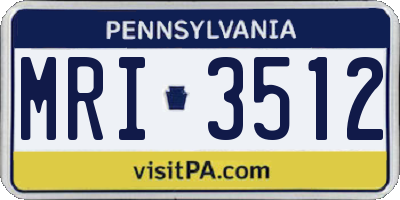 PA license plate MRI3512