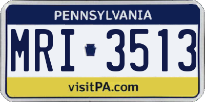 PA license plate MRI3513