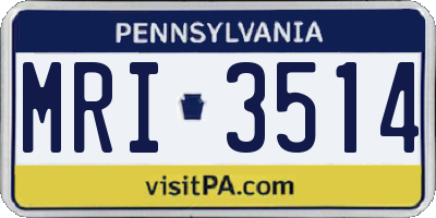 PA license plate MRI3514