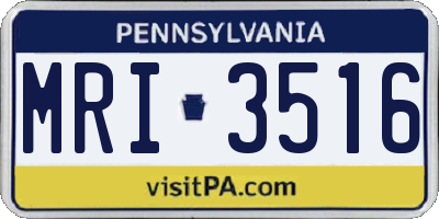 PA license plate MRI3516