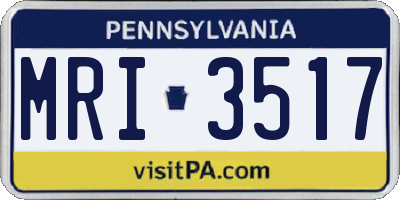 PA license plate MRI3517