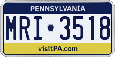 PA license plate MRI3518