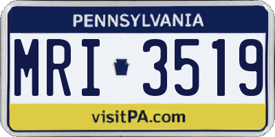 PA license plate MRI3519