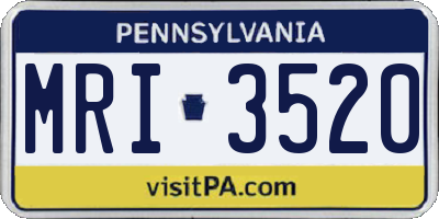 PA license plate MRI3520