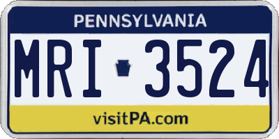 PA license plate MRI3524
