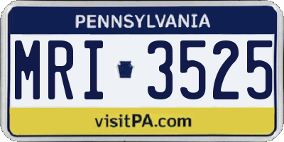 PA license plate MRI3525