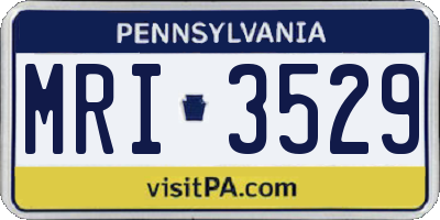 PA license plate MRI3529