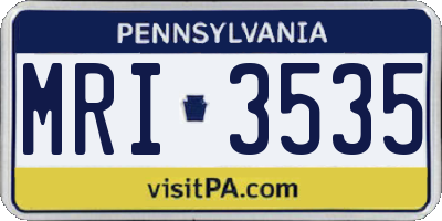 PA license plate MRI3535
