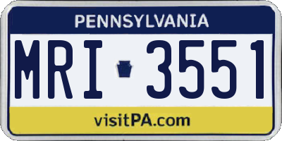 PA license plate MRI3551