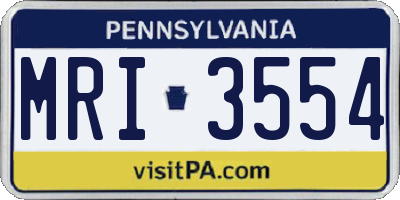 PA license plate MRI3554