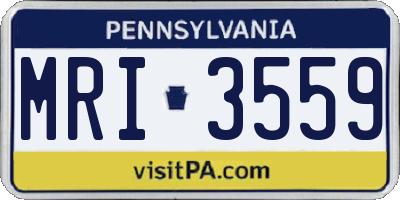 PA license plate MRI3559