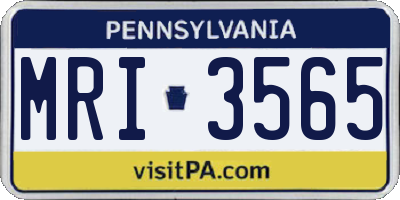 PA license plate MRI3565