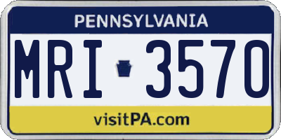 PA license plate MRI3570