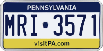 PA license plate MRI3571