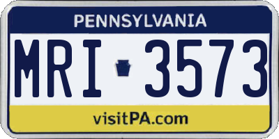 PA license plate MRI3573