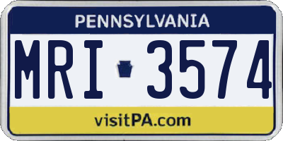 PA license plate MRI3574