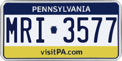 PA license plate MRI3577