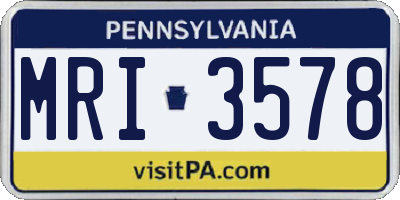 PA license plate MRI3578