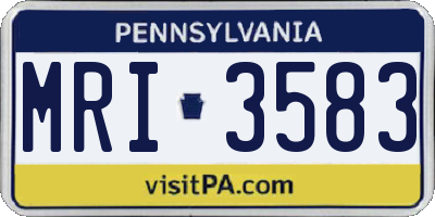 PA license plate MRI3583