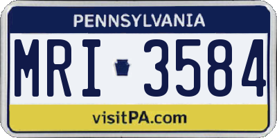 PA license plate MRI3584
