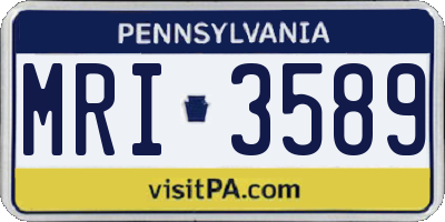 PA license plate MRI3589